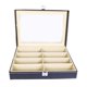 thumbnail image 1 of Estuche organizador para gafas con 8 rejillas, estuche de PU para guardar gafas negro, 1 of 9