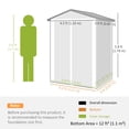 thumbnail image 3 of Outsunny 4.4' x 3' Outdoor Storage Shed w/ Lockable Wide Doors, Dark Grey, 3 of 10
