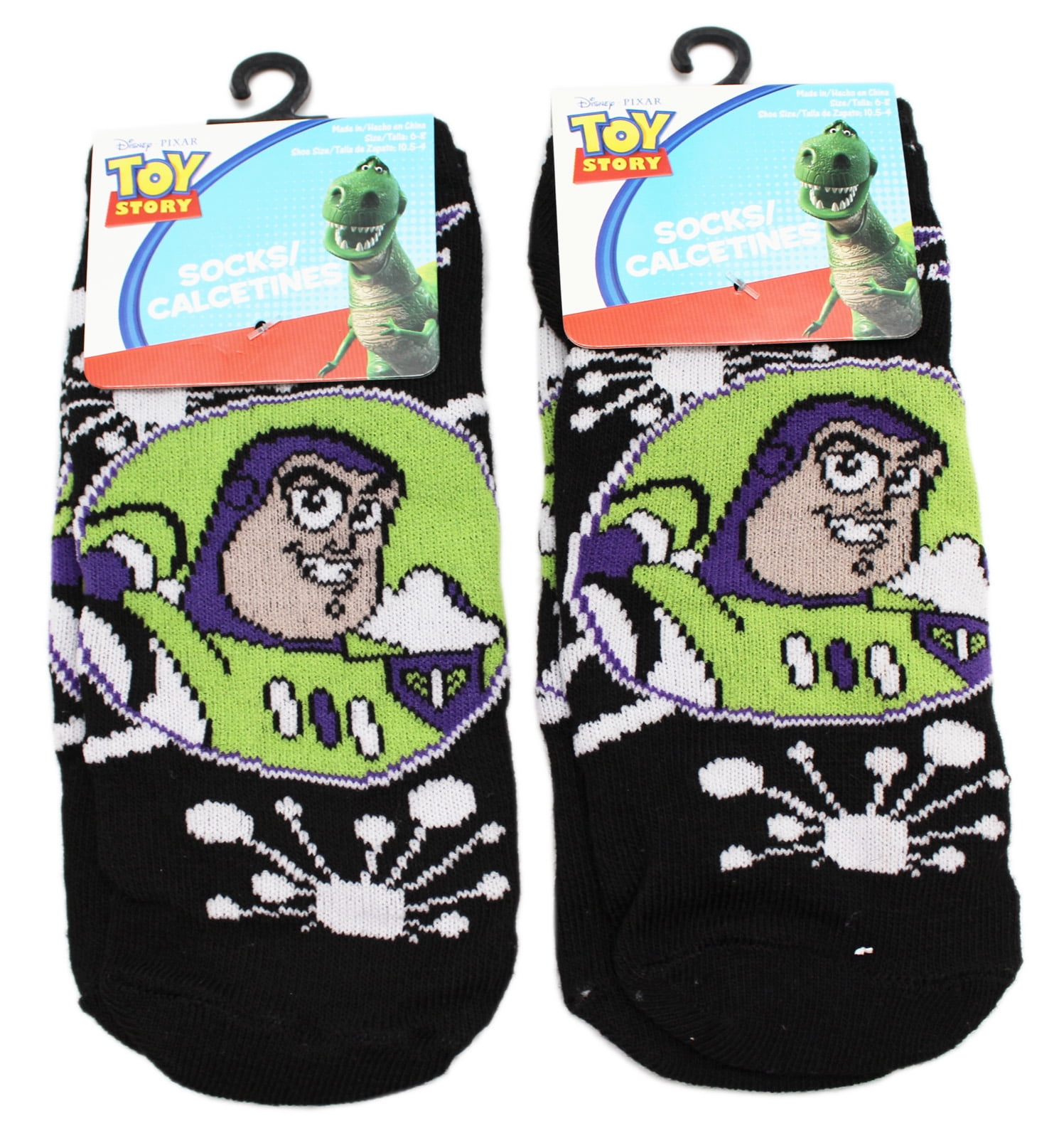 Disney Pixar's Toy Story Buzz Lightyear Portrait Black Socks (Size 68