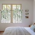 thumbnail image 4 of Sage Green Eucalyptus Leaves Kitchen Curtains, Summer Weeping Floral Botanical Light Filtering Window Curtain Panels, 2Pcs Rod Pocket Window Treatments Set for Study Room Bathroom Bedroom 52x54In, 4 of 9