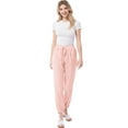 thumbnail image 1 of MixMatchy Women's Solid Waist Tie Drawstring Fleece Jersey Jogger Fit Ankle Sweatpants, 1 of 6