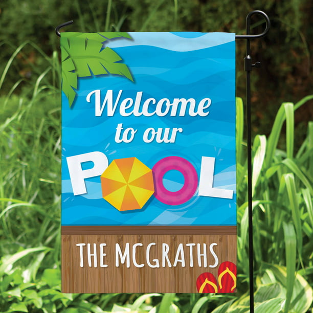 Personalized Welcome To Our Pool Garden Flag Walmart Com