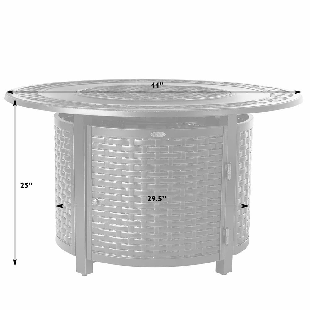 Vulcan Round Aluminum Outdoor Fire Pit Table with Fire Bowl Lid – Multifunctional Bronze Finish, 44"