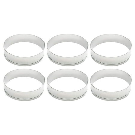 

Xinwanna 6Pcs Stainless Steel Cake Muffin Crumpet Bread Rings Bakery Baking Mold Tools