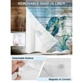 thumbnail image 3 of No Hook Cloth Fabric Shower Curtain with Snap in Liner, Coastal Turtle Waterproof Shower Curtains Set with See Through Top Window, Nautical Ocean Shells Seaweeds Starfish Bath Curtains Shower 36"x78", 3 of 6