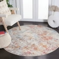 thumbnail image 2 of SAFAVIEH Vintage Persian Lindsay Abstract Polyester Area Rug, Rust/Blue, 5' x 5' Round, 2 of 9