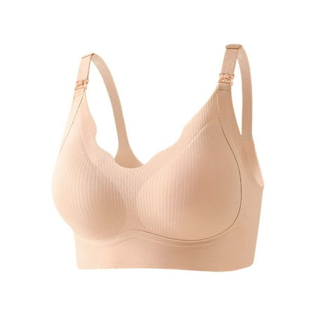Celivon Womens Maternity Nursing Bra Seamless Thin & Spring/Summer Lift & Shape With Side Support Wire Clip Up Design Breastfeeding Underwear