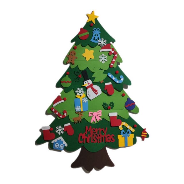 Nuevas decoraciones para árboles de Navidad de fieltro, rompecabezas de árbol de Navidad para niños, árbol de Navidad de fieltro decorado diy