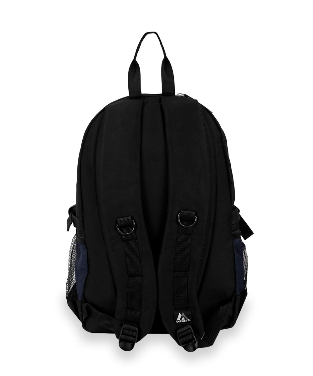 Everest Unisex Backpack with Dual Mesh Pocket 19", Navy Gray Black - image 3 of 4