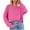 Hot Pink, variant on Sevevn Women's 2025 Crewneck Cropped Sweater Fall Batwing Sleeve Oversized Side Slit Ribbed Knit Pullover Jumper Tops