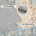 thumbnail image 4 of FairOnly Blue 2'x6'Vintage Floral Runner Rug Non Slip Low Pile Foldable Distressed Rug for Entrance Hallway Kitchen, 4 of 7