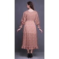 thumbnail image 4 of Bimba Floral Women Long Sleeve SmockedÂ&nbsp;DressÂ&nbsp;Round Neck Ruffle Summer Maxi-XXX-Large, 4 of 5