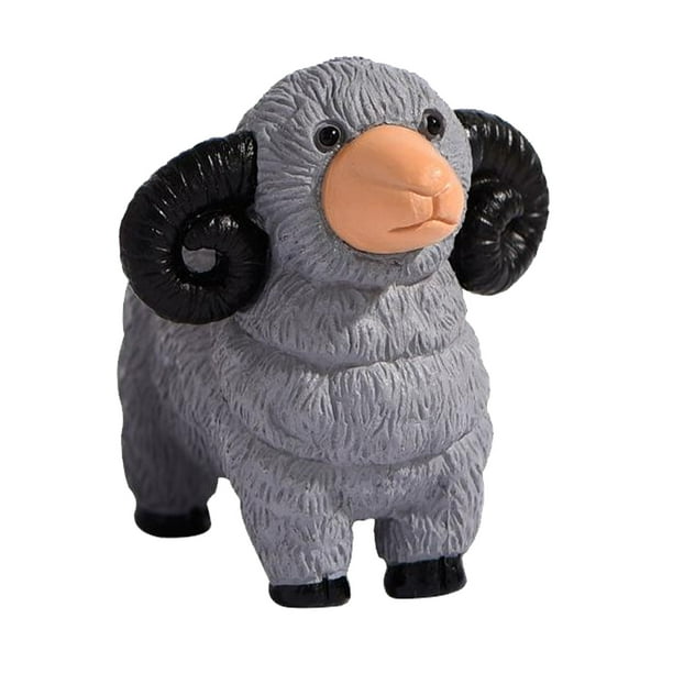 Estatua de Animales Pequeños Billuyoard Simulación Miniatura Ornamento Artesanal Gris S