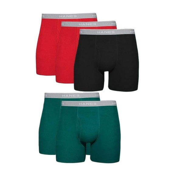 Hanes Men Boxer Briefs, Cool Dri Moisture-Wicking Underwear, 5 Pack - Multicolor, XX-Large