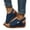Blue, variant on Strappy Wedge Sandals for Women, Dressy Summer Ankle Strap Open Toe Arch Support Sandals, Casual Comfortable Vacation Shoes, Plus Size Buttoned Peep Toe Sandals