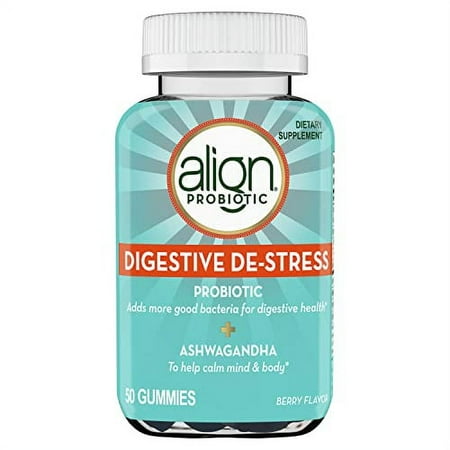 Align Probiotic, Digestive De-stress, Probiotic with Ashwagandha, Which Helps with a Healthy Response to Stress, Berry Flavor, 50 Gummies