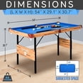 thumbnail image 5 of SereneLife 4.5ft Folding Pool Table, 55in Portable Foldable Billiards Game Table for Kids and Adults with Accessories, Indoor and Outdoor Games with Sticks, Cue, Balls and Triangle, Blue, 5 of 7