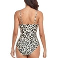 thumbnail image 4 of WREESH Womens One Piece Swimsuits Fashionable and Leopard Print Open Belly Swimsuit Sleeveless Bathing Suits Black, 4 of 7