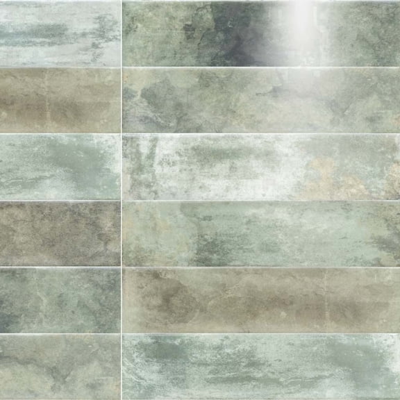 The Tile Life Avila 2.75" x 11.75" Green Glossy Ceramic Subway Wall Tile 22-Piece