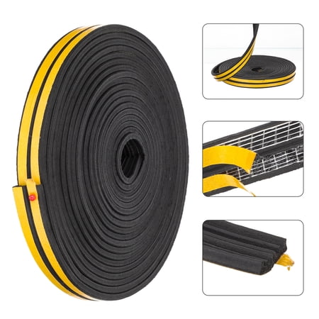 FRCOLOR Door Weather Stripping Seal 120x1.7cm Black Weatherproofing Strip for Doors and