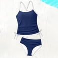 thumbnail image 6 of SONXAHE Big Girls Soft Bikini Tankini Set Contrast Trim Pool Swimwear Bathing Suit, 6 of 6