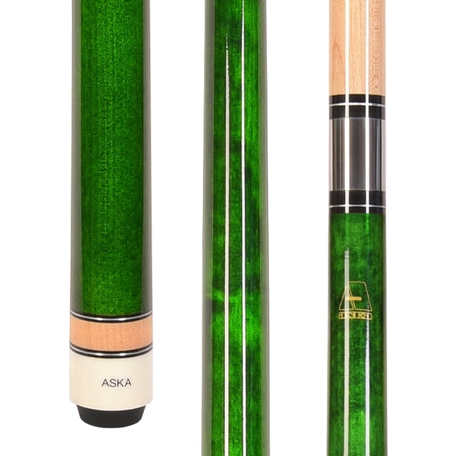 ASKA L3 Green No Wrap Pool Cue Stick, 58" Hard Rock Maple, 19oz, 13mm Tip