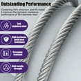 thumbnail image 2 of 5/16 Stainless Steel Cable, 100ft Wire Rope, 7x19 Strand Steel Cable with Loops, Wire Rope Clamps & Thimble, 9000 lbs Break Strength, Aircraft Cable for Zip line, Boat Lifts, Deck Railing, 2 of 7