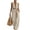 Beige, variant on Two Piece Outfit Sets for Women 100% Cotton Sleeveless Jumpsuit with Deep V-Neck, Belted Waist and Pockets