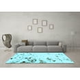 thumbnail image 3 of Ahgly Company Indoor Rectangle Abstract Light Blue Modern Area Rugs, 7' x 9', 3 of 4