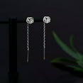 thumbnail image 6 of GKNET Minimalist Short Tassel Piercing Earrings for Women Simple Flower Dangling E WY4-Silver-, 6 of 9