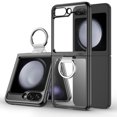 thumbnail image 2 of Elegant Choise Case with Screen Protector for Samsung Galaxy Z Flip 5 5G Clear Plating Rugged Phone Cover with Ring Holder, Black, 2 of 14