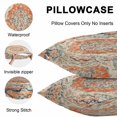 thumbnail image 5 of Orange Beige Boho Throw Pillow Covers 20x20 Inch Set of 2, Vintage Ethnic Abstract Art Floral Waterproof Outdoor Pillow Covers, Decorative Cushion Pillowcases for Couch, Sofa, Bed, Garden, Patio, 5 of 9