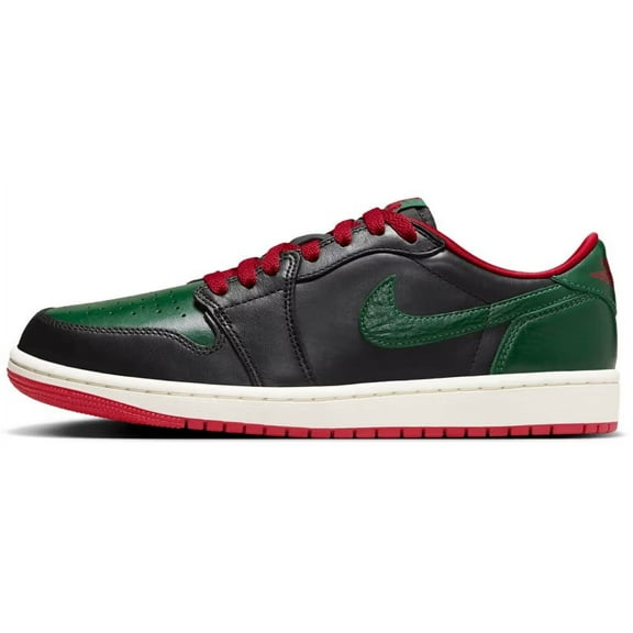 Women's Jordan 1 Retro Low OG Black/Gorge Green-Varsity Red (CZ0775 036) - 9.5
