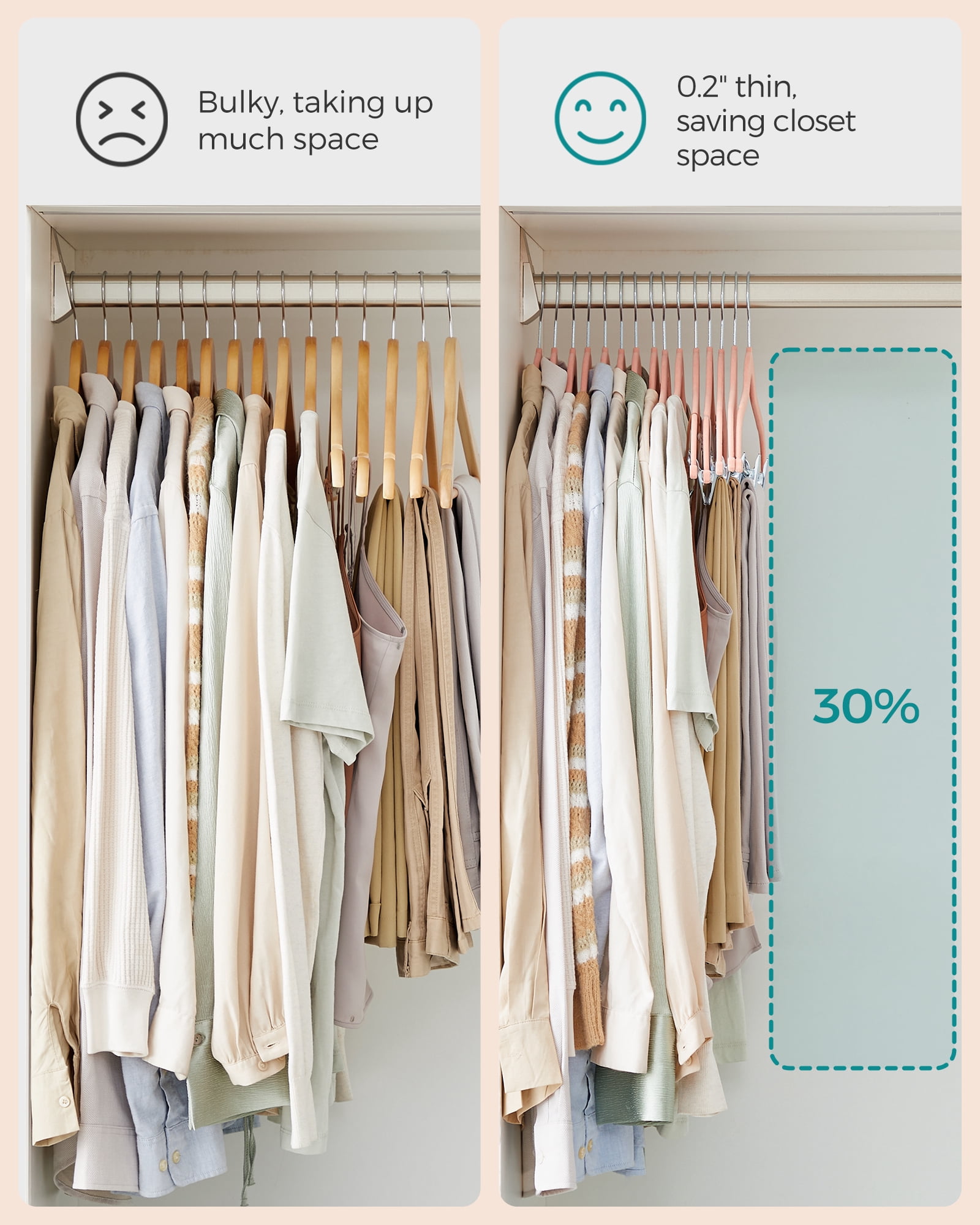30-Pack Pants Hangers, 16.7-Inch Long Velvet Hangers with Adjustable Clips, Heavy-Duty, Non-Slip Skirt Hangers, Velvet Pants Hangers