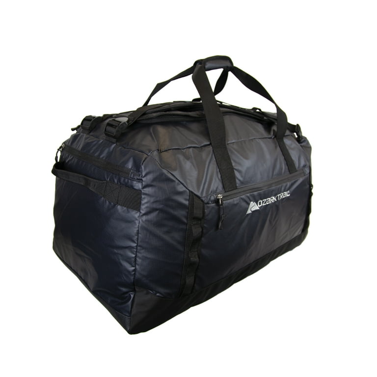 Ozark Trail 90L Packable All-Weather Duffel Bag with Convertible Backpack Straps, Black, Adult Unisex, Size: 90 Liters