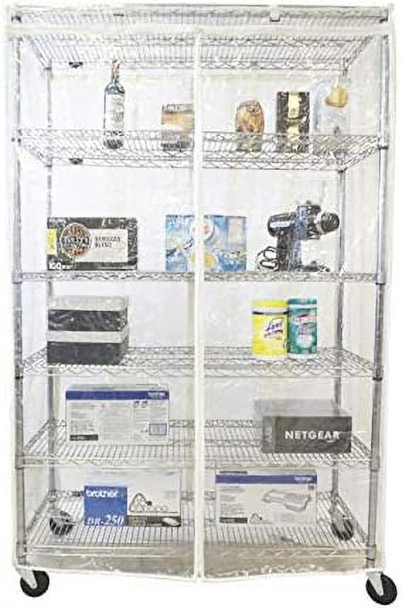 Storage Shelving Unit Cover See Through PVC, Fits Racks 36" Wx18 Dx72 H