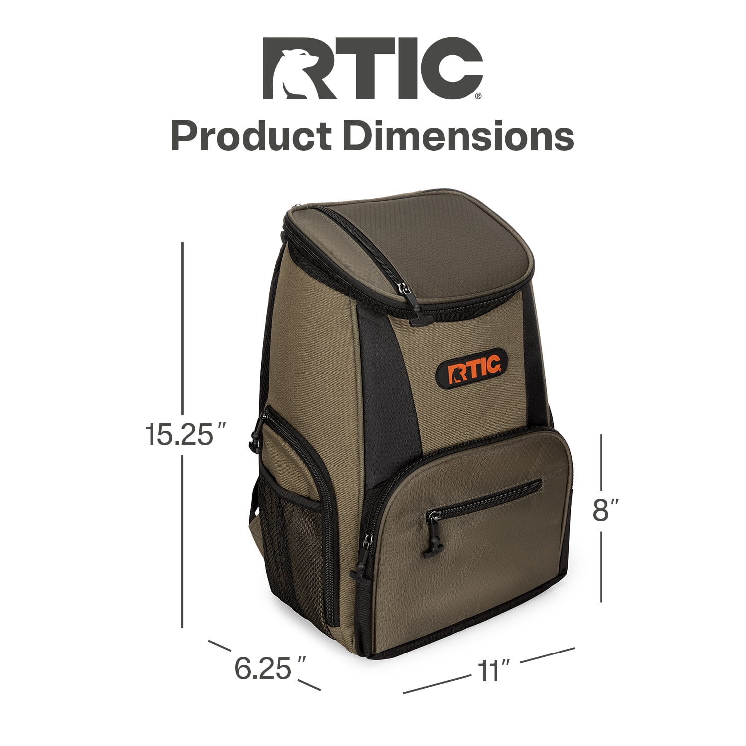 RTIC 15-Can Lightweight Cooler Backpack with Pockets, Olive