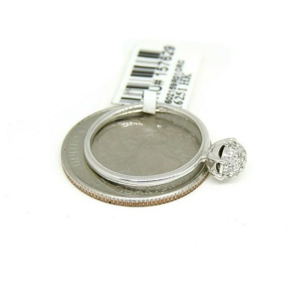 0.26ct Genuine diamond 14k White Gold Women engagement wedding Ring gift Size 7