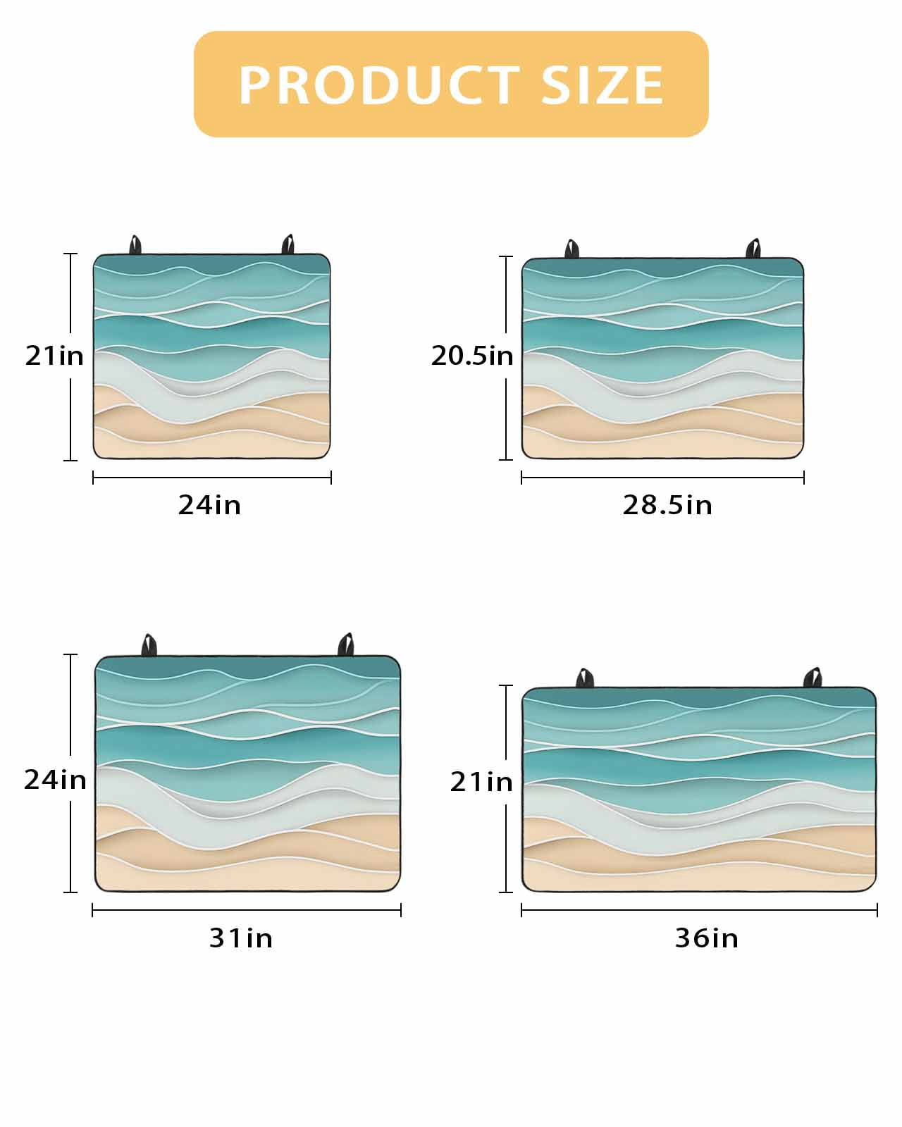 nqOlkjepod Large Induction Cooktop Protector Mat 36"x21", Turquoise Stove Top Covers for Electric Stove, Ocean Wave Stripes Modern Abstract Beach Stove Burner Cover Mats, Glass Top Stove Cover