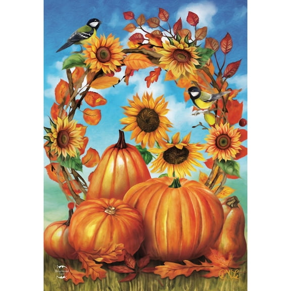 Briarwood Lane Fall Garden Flag 12x18 For Outdoor Autumn Wreath Still Life For Fall Garden Flag Flags For Outside