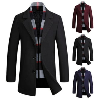 Ralph Lauren Men's Wool Blend Double Breasted Pea Coat Black Size
