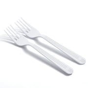 CIAO! Heavy Duty White Polypropylene Disposable Forks, Foodservice Bulk Pack – 1,000 Count