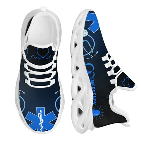 

New EMT EMS EMR Paramedic Print Shoes for Women Men Medical Surgical Design Breathable Sneakers Lace Up Flats Footwear Zapatos