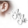 thumbnail image 2 of Surgical Steel Playboy Bunny Stud Earrings, 2 of 4