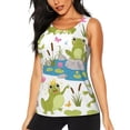 thumbnail image 1 of Balery Cartoon Frogs Camiseta sin mangas estampada ligera para mujer, tops de entrenamiento sin mangas, camisetas de yoga transpirables de secado rápido.-XX-Large, 1 of 7