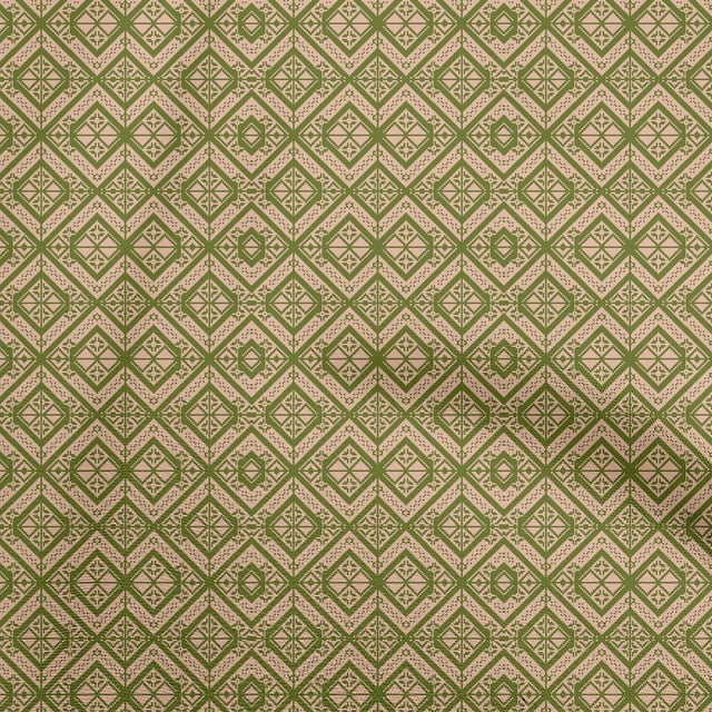 oneOone Polyester Spandex Olive Green Fabric Geometric Sewing Material Print Fabric By The Yard 56 Inch Wide