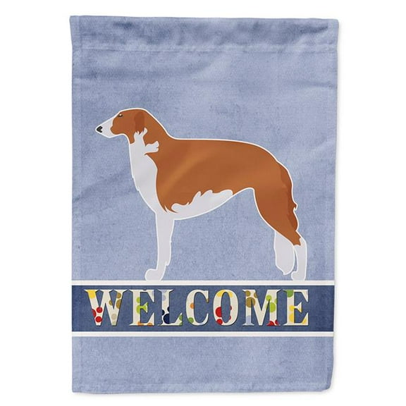 Borzoi Russian Greyhound Welcome Flag Canvas House Size