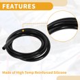 thumbnail image 6 of Unique Bargains 1pc 130PSI Max Pressure Universal Silicone Vacuum Tubing Hose Car Automotive Vacuum Line High Temperature Silicone Black 5FT 2mm Thickness 5/16" 8mm ID, 6 of 7