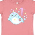 thumbnail image 4 of Inktastic Happy 1st Birthday with Cute Narwhal Stars and Bubbles Boys or Girls Baby T-Shirt, 4 of 5