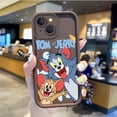 thumbnail image 4 of Funda de teléfono con dibujos animados Happy Tom y Jerry para iPhone, fundas suaves antideslizantes para iPhone 15, 14, 13, 12, 11 Pro Max, 15, 14 Plus, X, XS Max, 8, 7, 6, 4 of 5